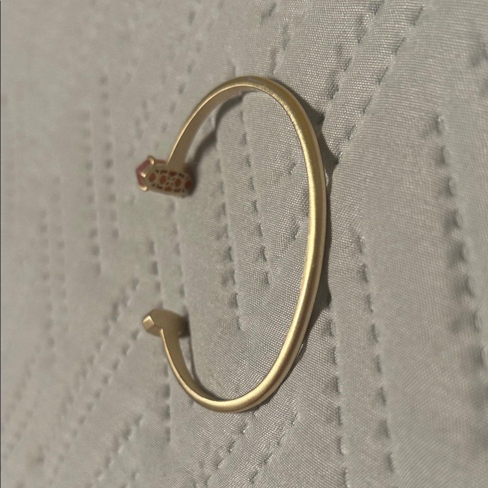 Kendra Scott Gold and Pink Bangle Bangle - Picture 2 of 4